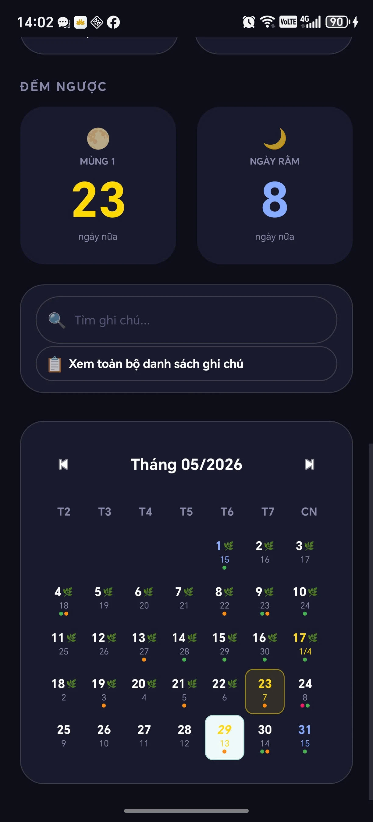 Lịch âm 2026 không quảng cáo screenshot